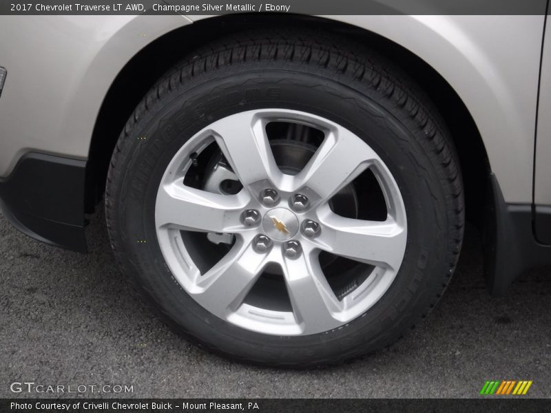 Champagne Silver Metallic / Ebony 2017 Chevrolet Traverse LT AWD