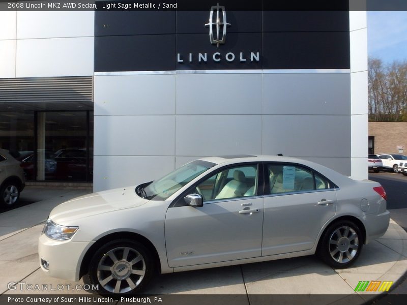 Light Sage Metallic / Sand 2008 Lincoln MKZ AWD Sedan