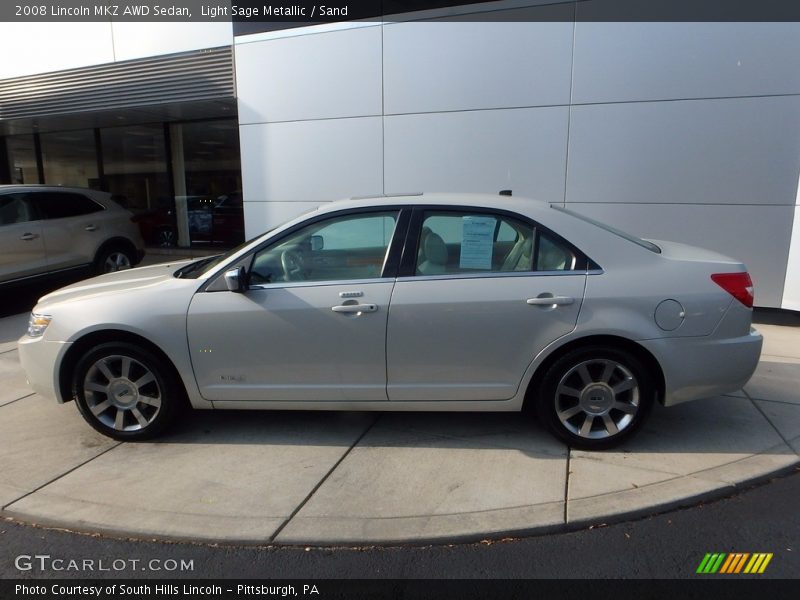 Light Sage Metallic / Sand 2008 Lincoln MKZ AWD Sedan