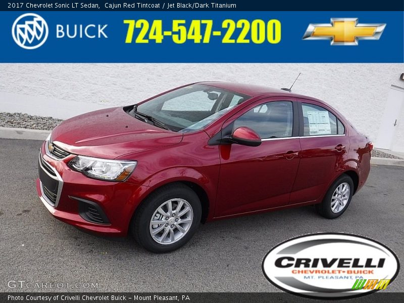 Cajun Red Tintcoat / Jet Black/Dark Titanium 2017 Chevrolet Sonic LT Sedan