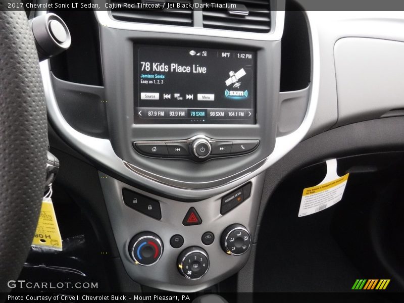 Cajun Red Tintcoat / Jet Black/Dark Titanium 2017 Chevrolet Sonic LT Sedan