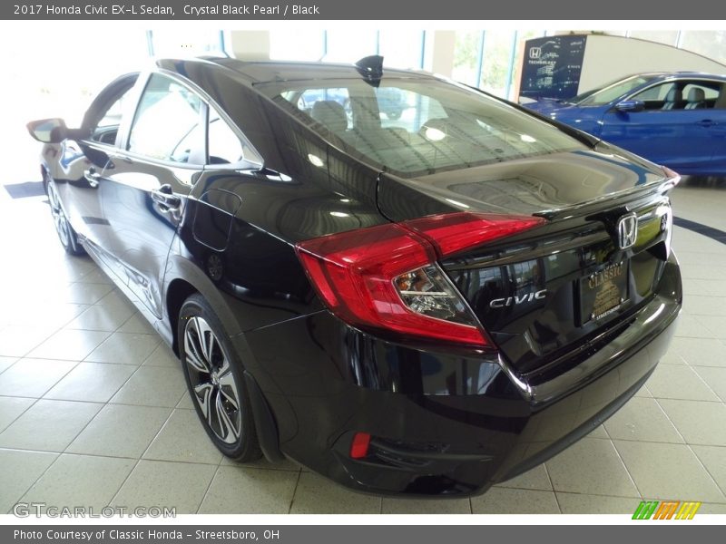 Crystal Black Pearl / Black 2017 Honda Civic EX-L Sedan