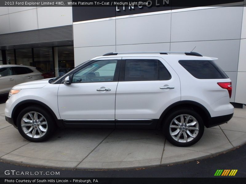 White Platinum Tri-Coat / Medium Light Stone 2013 Ford Explorer Limited 4WD