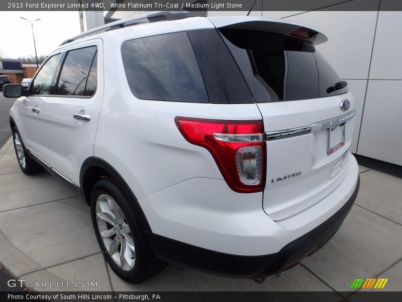 White Platinum Tri-Coat / Medium Light Stone 2013 Ford Explorer Limited 4WD