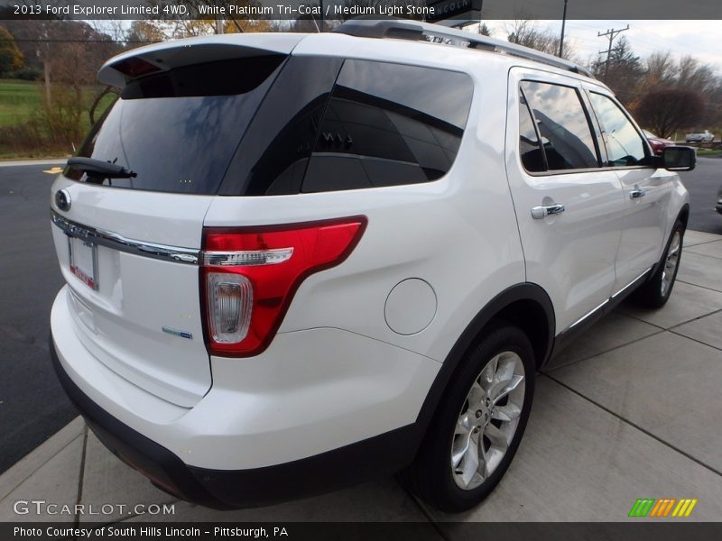 White Platinum Tri-Coat / Medium Light Stone 2013 Ford Explorer Limited 4WD