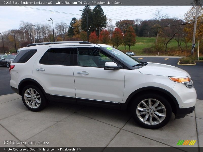 White Platinum Tri-Coat / Medium Light Stone 2013 Ford Explorer Limited 4WD