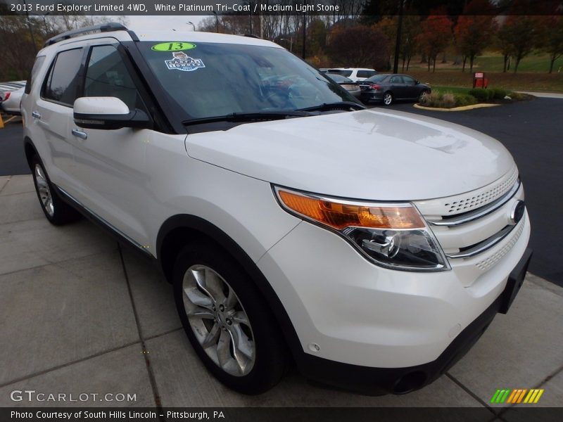 White Platinum Tri-Coat / Medium Light Stone 2013 Ford Explorer Limited 4WD