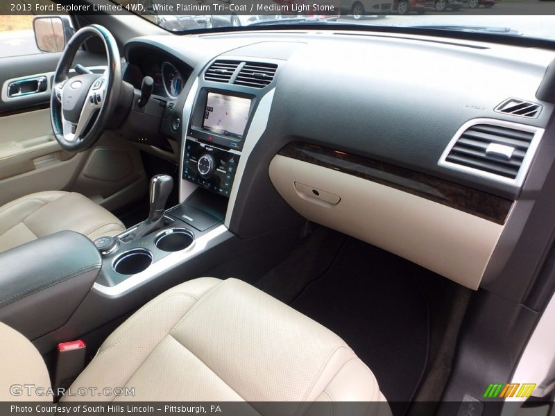 White Platinum Tri-Coat / Medium Light Stone 2013 Ford Explorer Limited 4WD