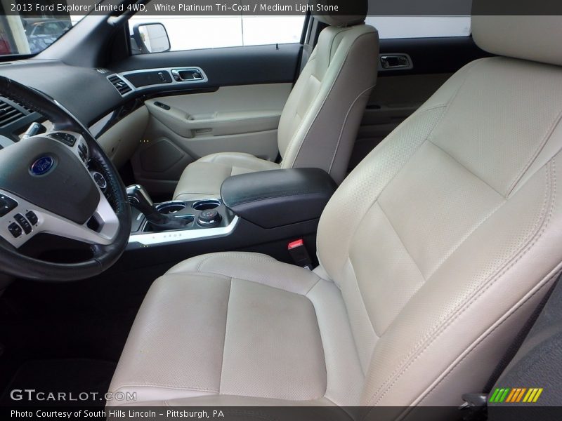White Platinum Tri-Coat / Medium Light Stone 2013 Ford Explorer Limited 4WD