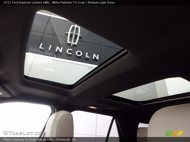 White Platinum Tri-Coat / Medium Light Stone 2013 Ford Explorer Limited 4WD