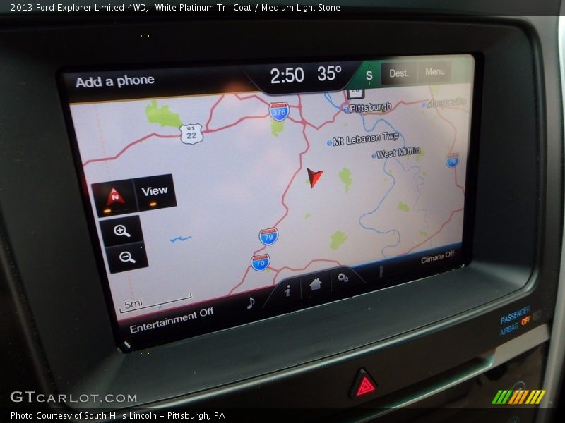 White Platinum Tri-Coat / Medium Light Stone 2013 Ford Explorer Limited 4WD