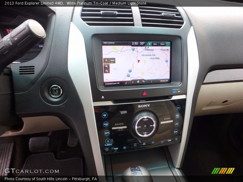 White Platinum Tri-Coat / Medium Light Stone 2013 Ford Explorer Limited 4WD