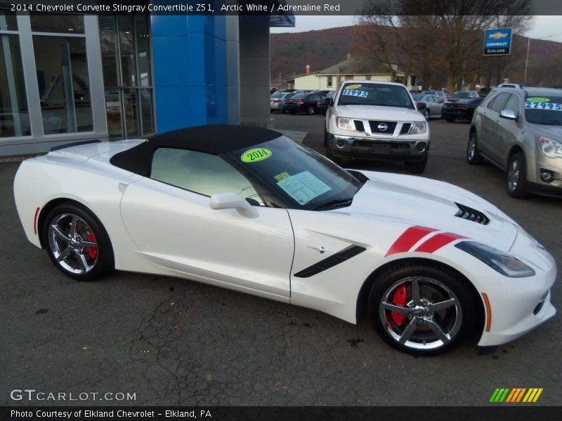 Arctic White / Adrenaline Red 2014 Chevrolet Corvette Stingray Convertible Z51