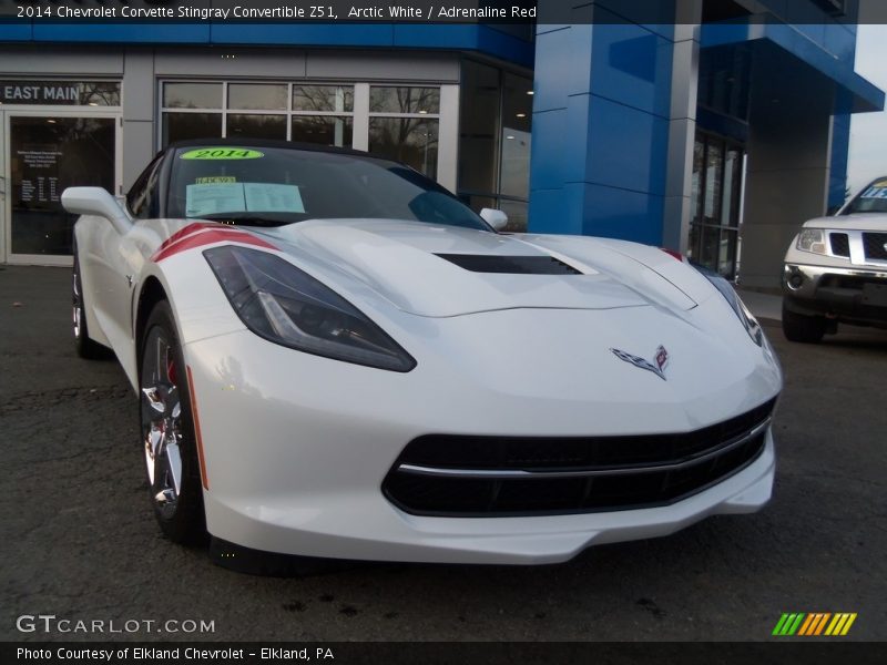 Arctic White / Adrenaline Red 2014 Chevrolet Corvette Stingray Convertible Z51
