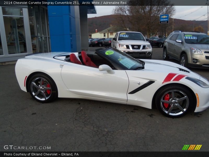 Arctic White / Adrenaline Red 2014 Chevrolet Corvette Stingray Convertible Z51