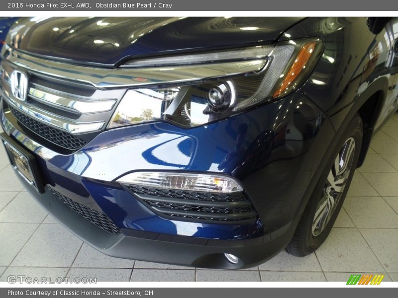 Obsidian Blue Pearl / Gray 2016 Honda Pilot EX-L AWD
