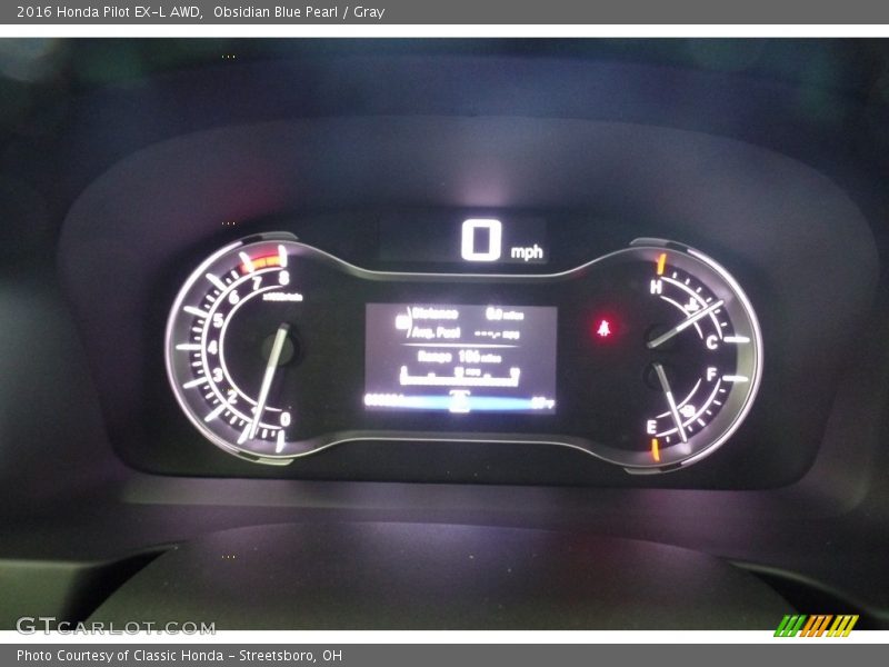 Obsidian Blue Pearl / Gray 2016 Honda Pilot EX-L AWD