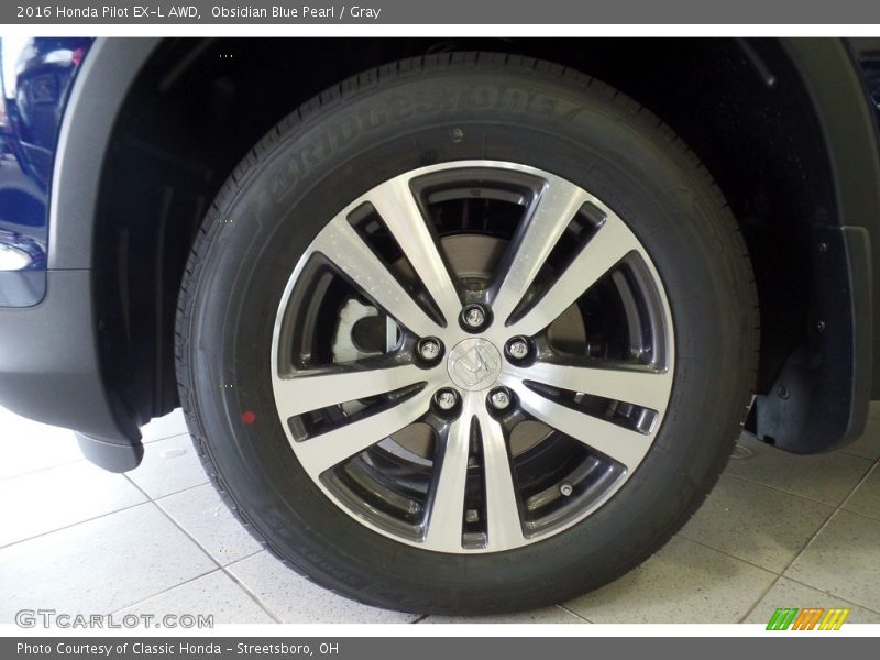 Obsidian Blue Pearl / Gray 2016 Honda Pilot EX-L AWD