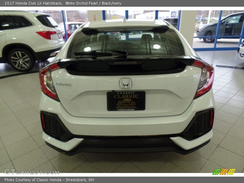 White Orchid Pearl / Black/Ivory 2017 Honda Civic LX Hatchback