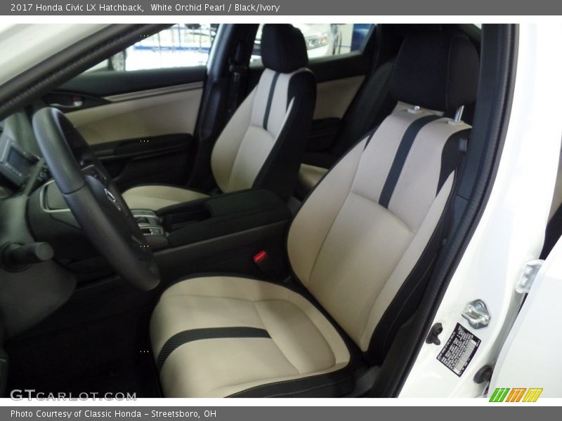 White Orchid Pearl / Black/Ivory 2017 Honda Civic LX Hatchback