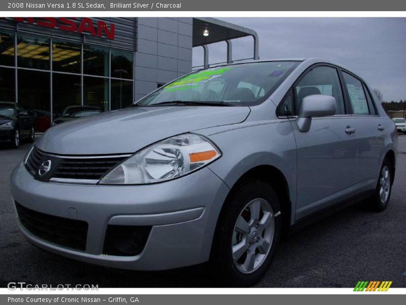 Brilliant Silver / Charcoal 2008 Nissan Versa 1.8 SL Sedan