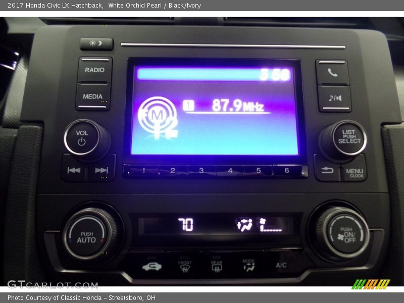 White Orchid Pearl / Black/Ivory 2017 Honda Civic LX Hatchback
