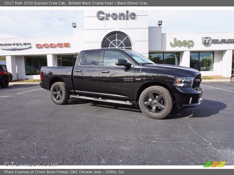Brilliant Black Crystal Pearl / Black/Diesel Gray 2017 Ram 1500 Express Crew Cab