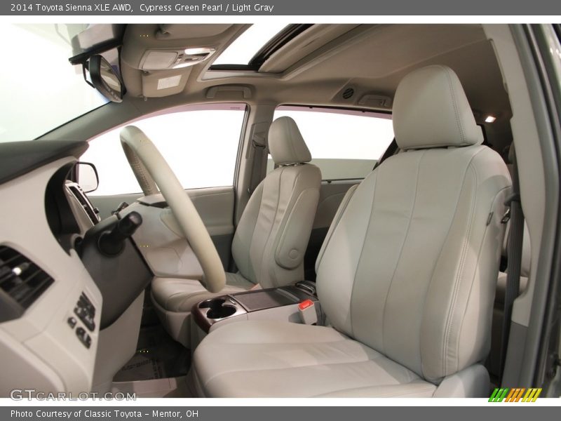 Cypress Green Pearl / Light Gray 2014 Toyota Sienna XLE AWD