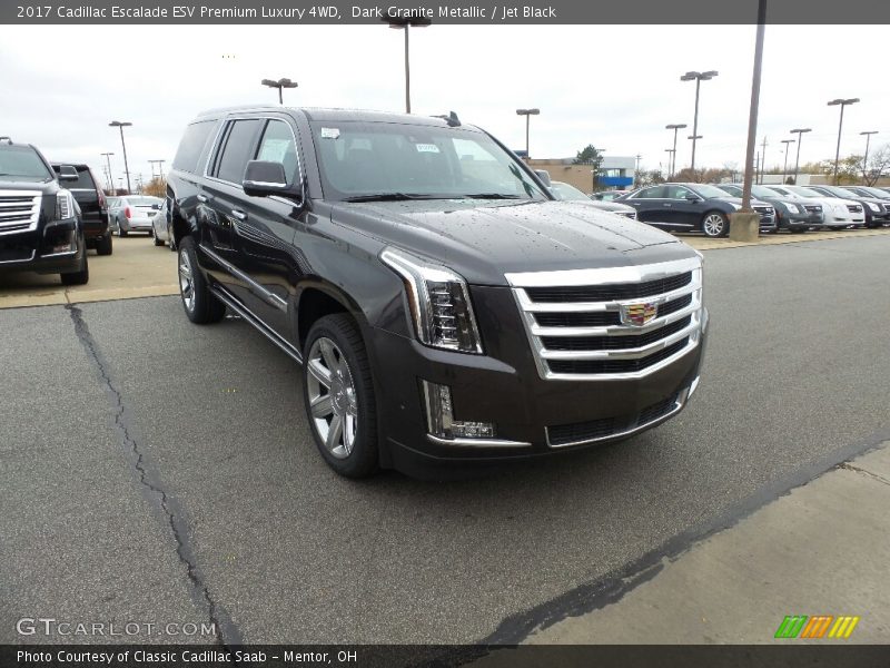 Dark Granite Metallic / Jet Black 2017 Cadillac Escalade ESV Premium Luxury 4WD