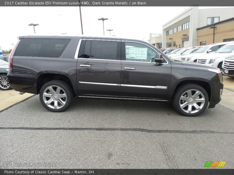 Dark Granite Metallic / Jet Black 2017 Cadillac Escalade ESV Premium Luxury 4WD