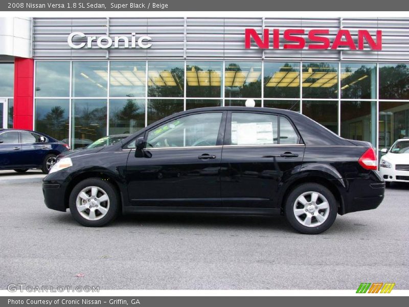 Super Black / Beige 2008 Nissan Versa 1.8 SL Sedan