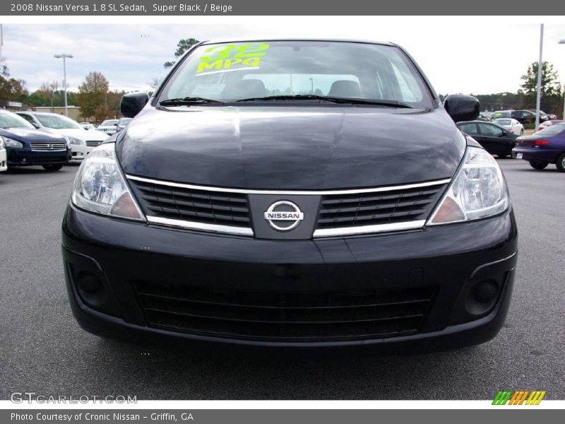 Super Black / Beige 2008 Nissan Versa 1.8 SL Sedan