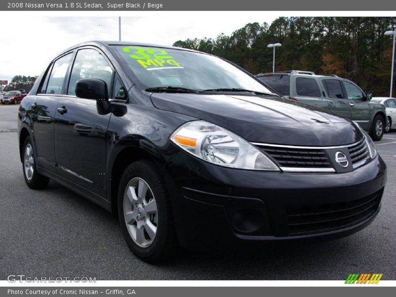 Super Black / Beige 2008 Nissan Versa 1.8 SL Sedan