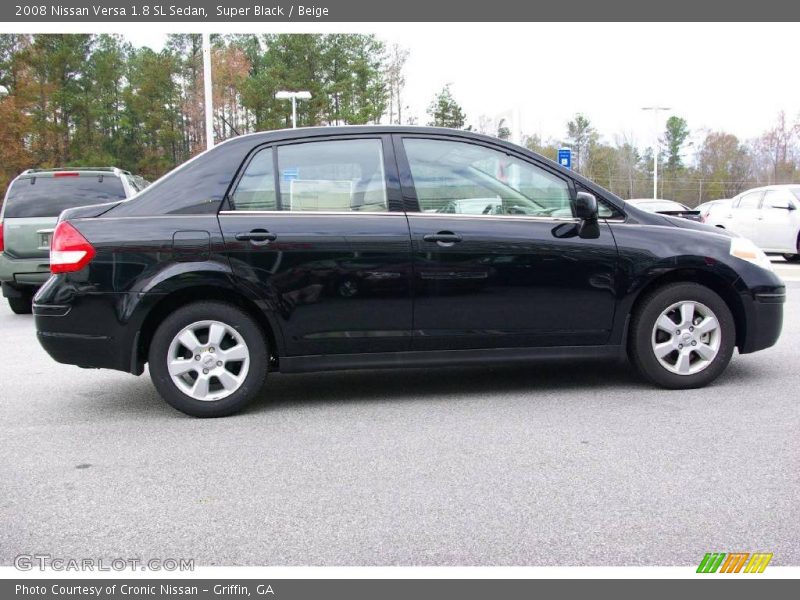 Super Black / Beige 2008 Nissan Versa 1.8 SL Sedan