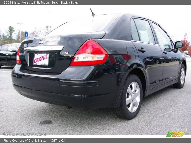 Super Black / Beige 2008 Nissan Versa 1.8 SL Sedan