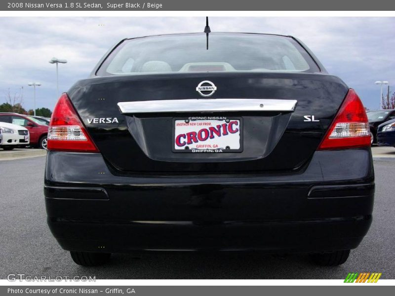 Super Black / Beige 2008 Nissan Versa 1.8 SL Sedan