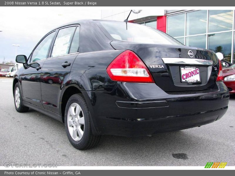 Super Black / Beige 2008 Nissan Versa 1.8 SL Sedan