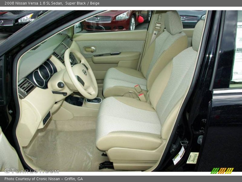 Super Black / Beige 2008 Nissan Versa 1.8 SL Sedan