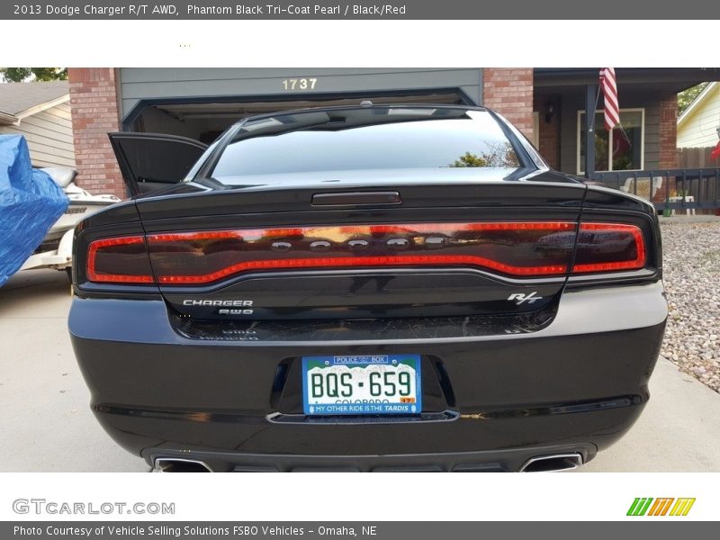 Phantom Black Tri-Coat Pearl / Black/Red 2013 Dodge Charger R/T AWD