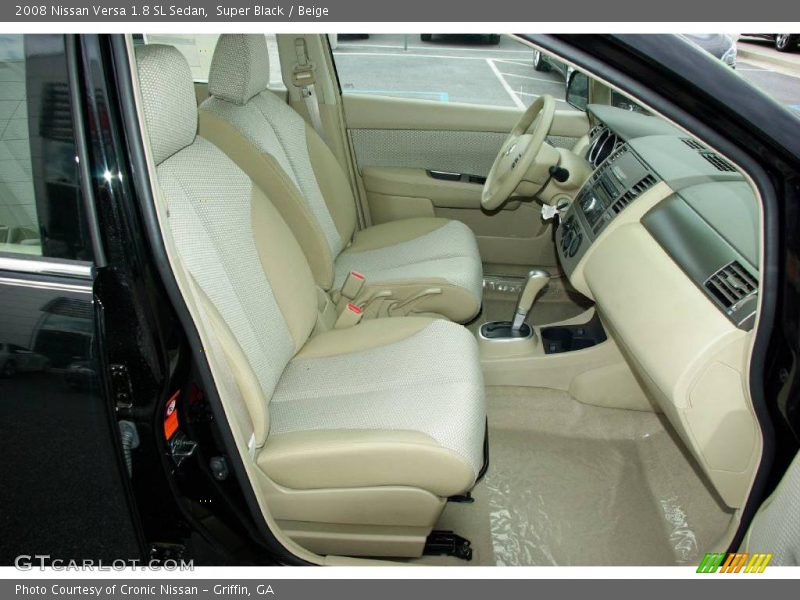 Super Black / Beige 2008 Nissan Versa 1.8 SL Sedan