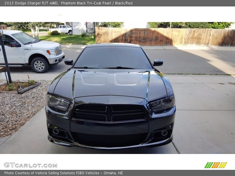 Phantom Black Tri-Coat Pearl / Black/Red 2013 Dodge Charger R/T AWD