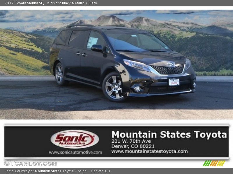 Midnight Black Metallic / Black 2017 Toyota Sienna SE