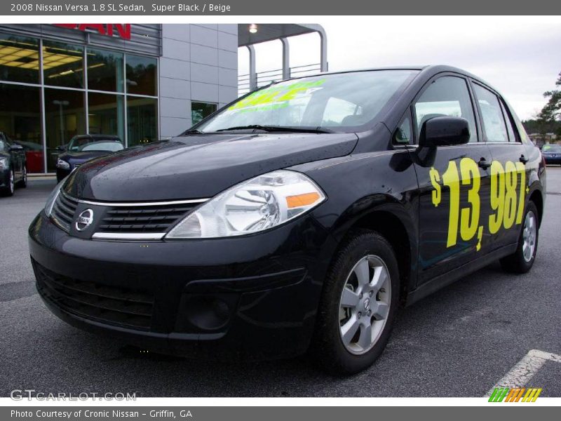 Super Black / Beige 2008 Nissan Versa 1.8 SL Sedan