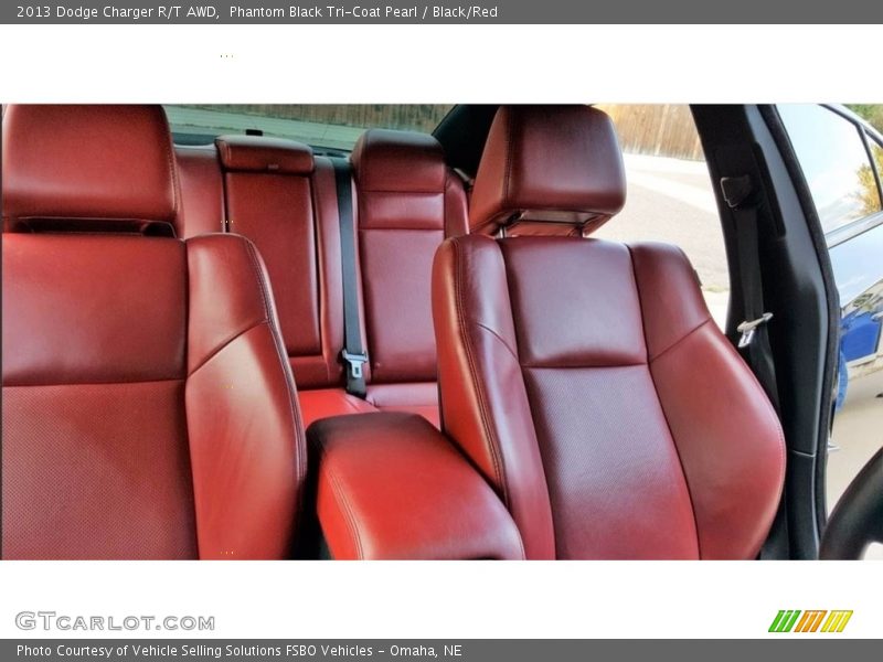 Phantom Black Tri-Coat Pearl / Black/Red 2013 Dodge Charger R/T AWD