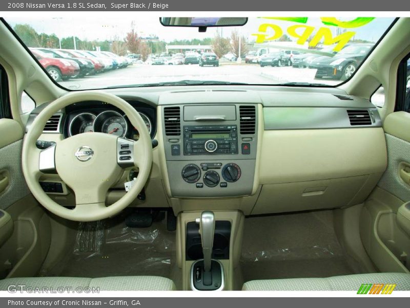 Super Black / Beige 2008 Nissan Versa 1.8 SL Sedan