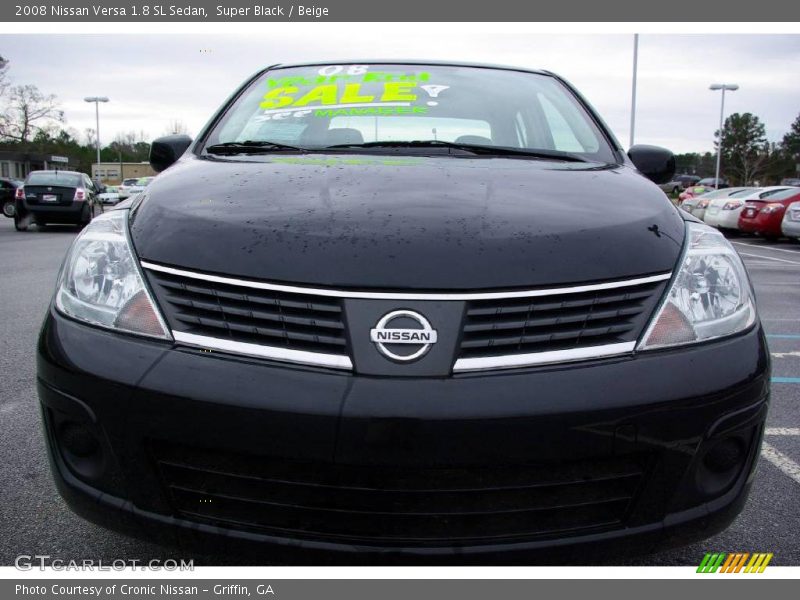 Super Black / Beige 2008 Nissan Versa 1.8 SL Sedan