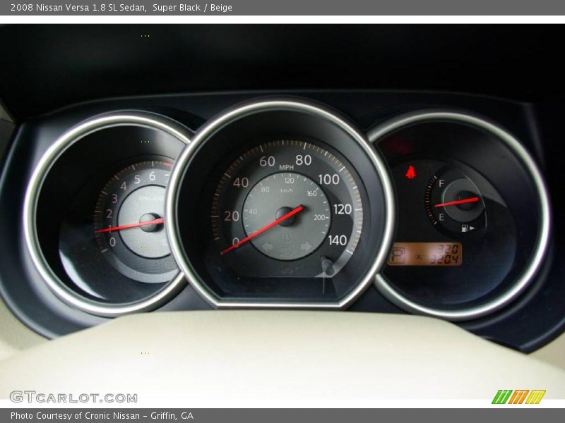 Super Black / Beige 2008 Nissan Versa 1.8 SL Sedan