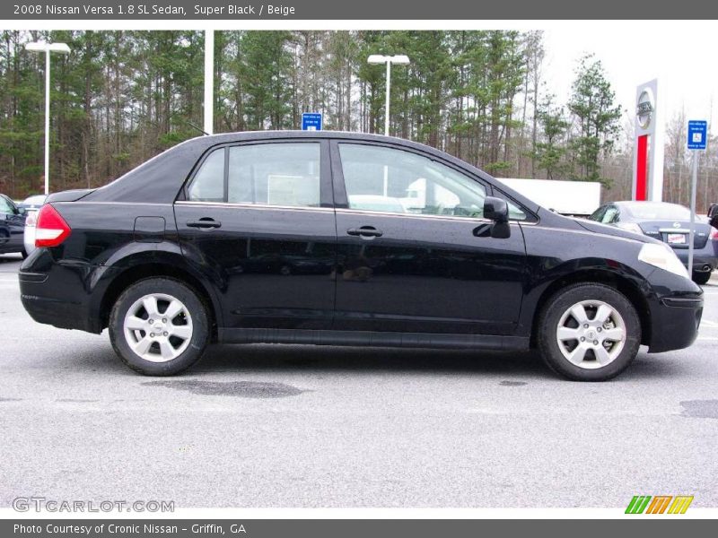 Super Black / Beige 2008 Nissan Versa 1.8 SL Sedan
