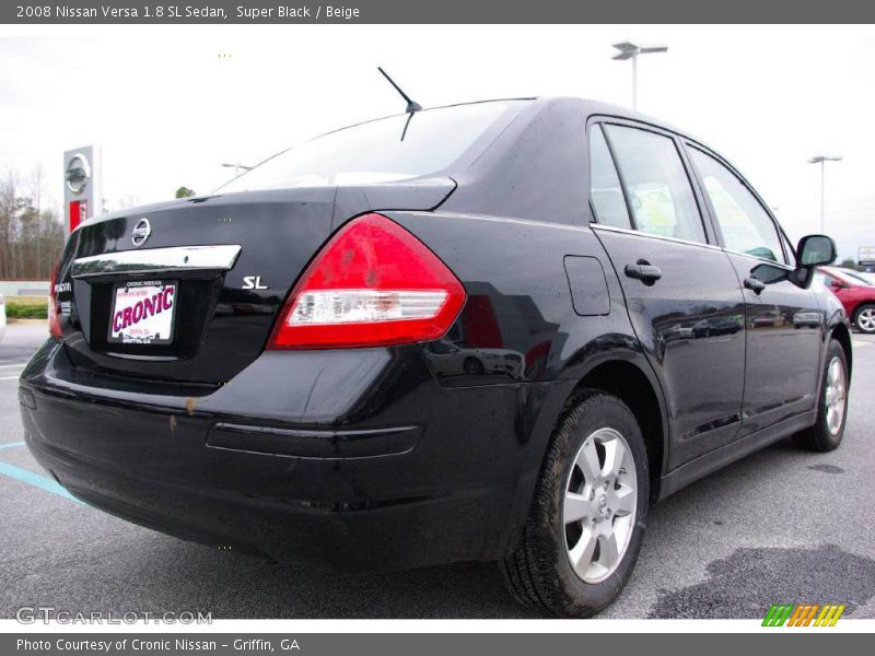 Super Black / Beige 2008 Nissan Versa 1.8 SL Sedan