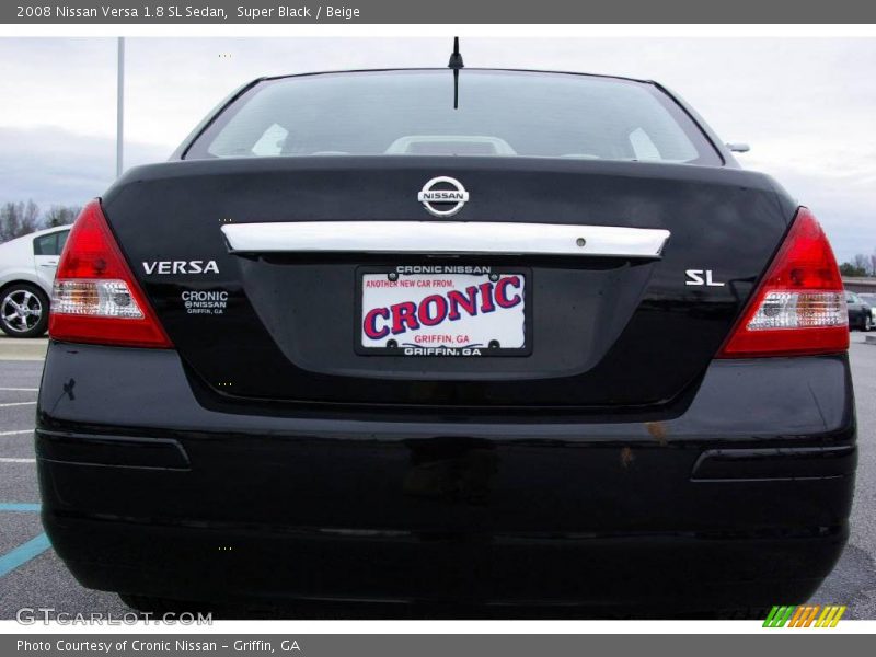 Super Black / Beige 2008 Nissan Versa 1.8 SL Sedan